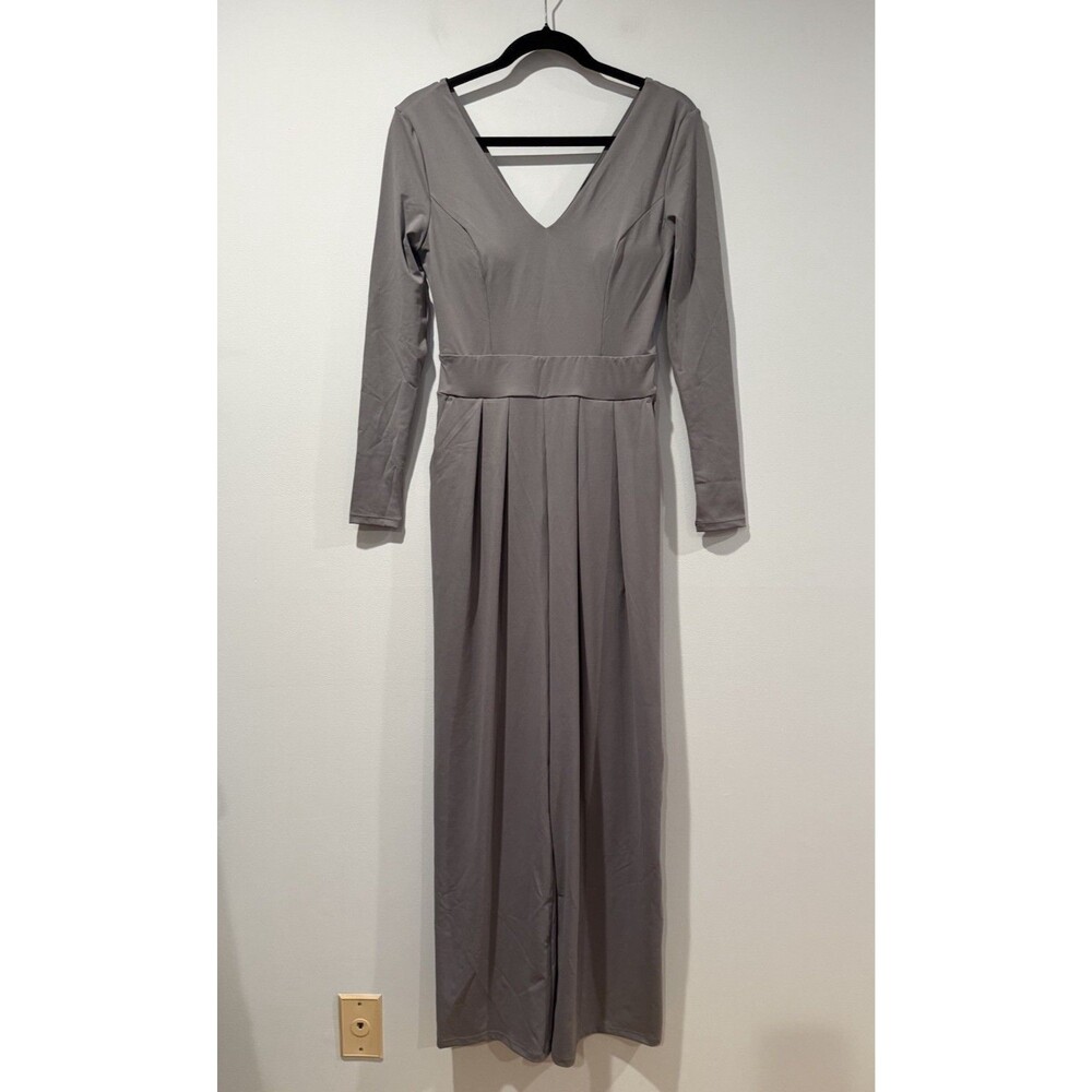 NWOT Halara Jumpsuit Womens Small Grey Stretch Pockets Travel Vacation Shelf Bra